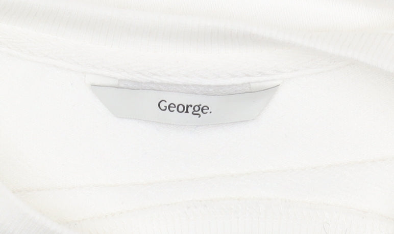 George Women White Mon Cheri Rainbow Print Pullover Sweatshirt Size M