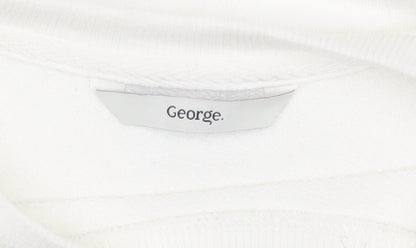 George Women White Mon Cheri Rainbow Print Pullover Sweatshirt Size M