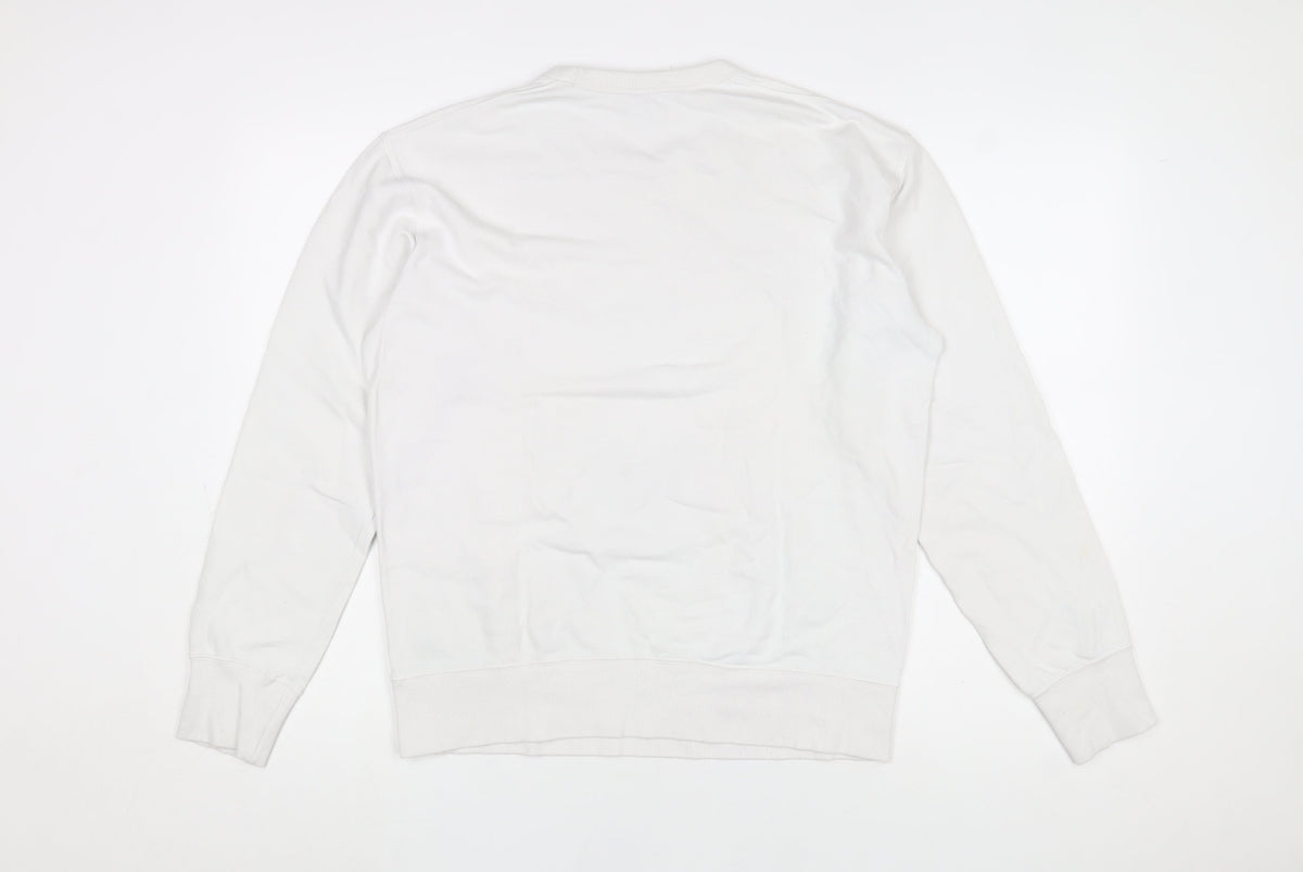 Mens UK Size S Uniqlo White Pullover Sweatshirt