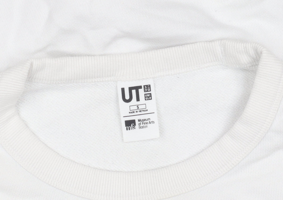 Mens UK Size S Uniqlo White Pullover Sweatshirt