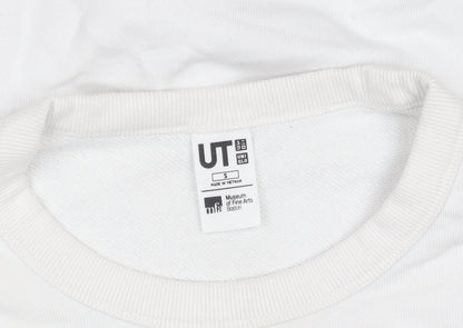 Mens UK Size S Uniqlo White Pullover Sweatshirt