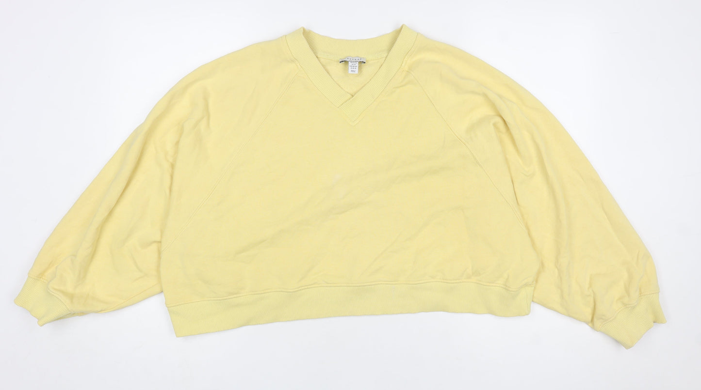 Womens UK Size M Topshop Yellow Pullover Sweatshirt