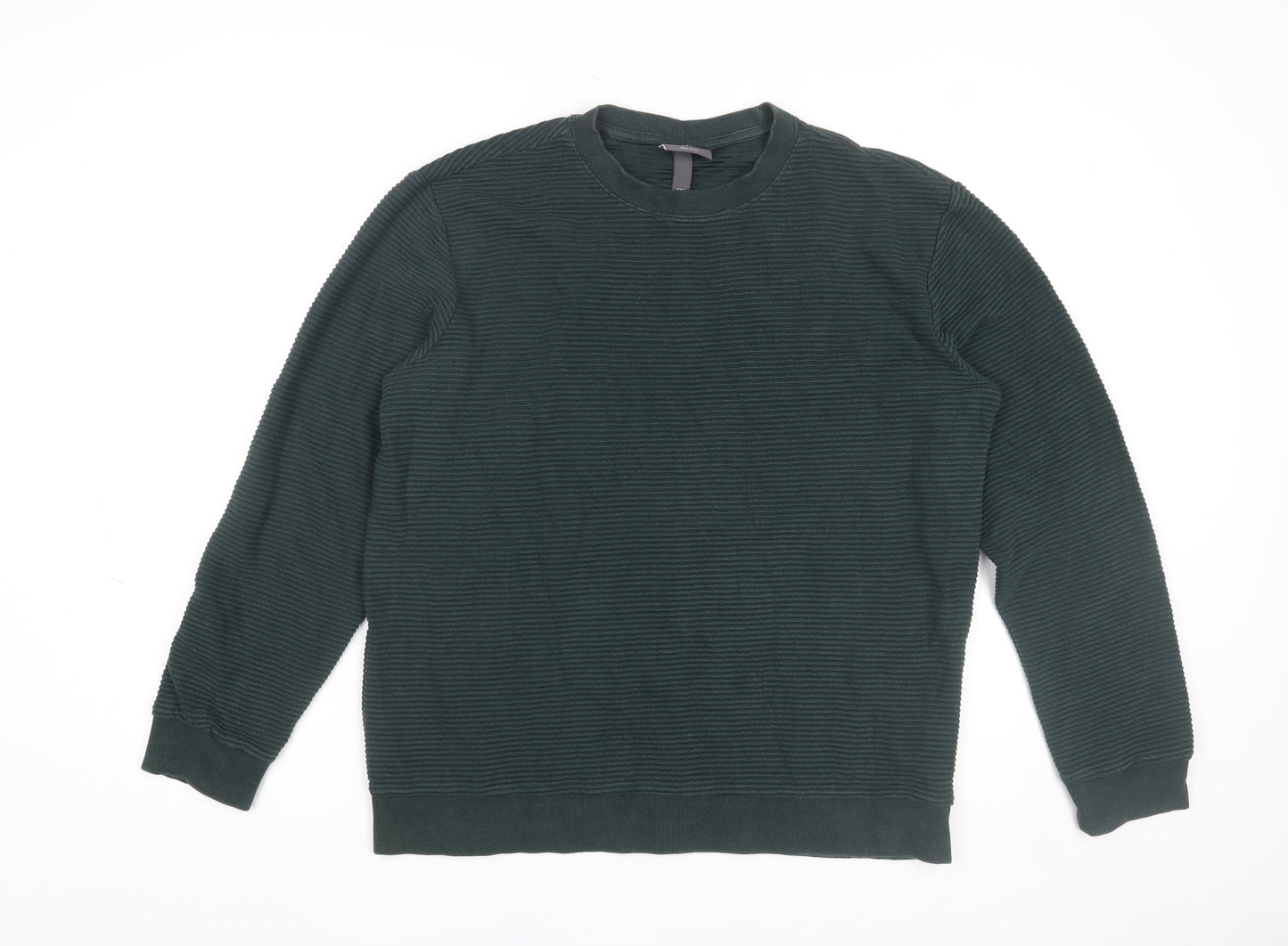 Mens UK Size M H&M Green Pullover Sweatshirt
