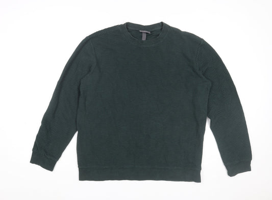 Mens UK Size M H&M Green Pullover Sweatshirt