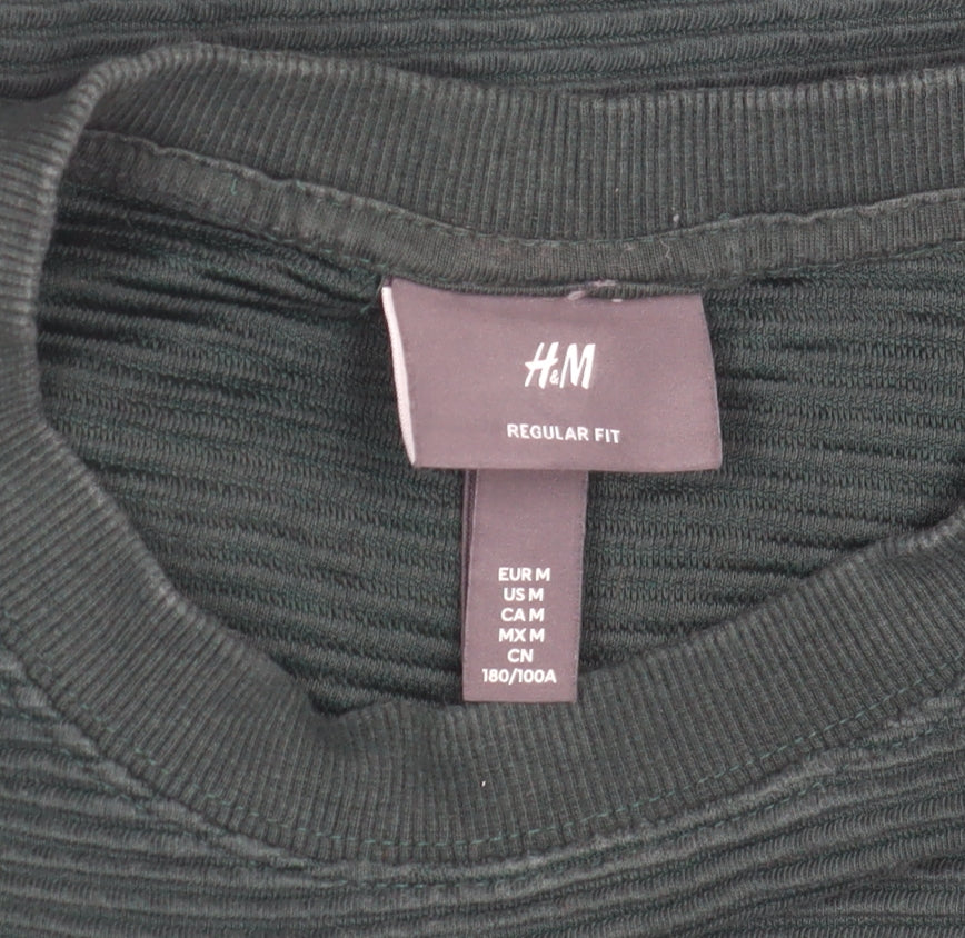 Mens UK Size M H&M Green Pullover Sweatshirt
