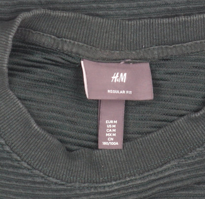 Mens UK Size M H&M Green Pullover Sweatshirt