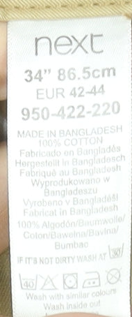 Next Men's Beige Cargo Shorts Size 34 Regular Cotton Belted Summer