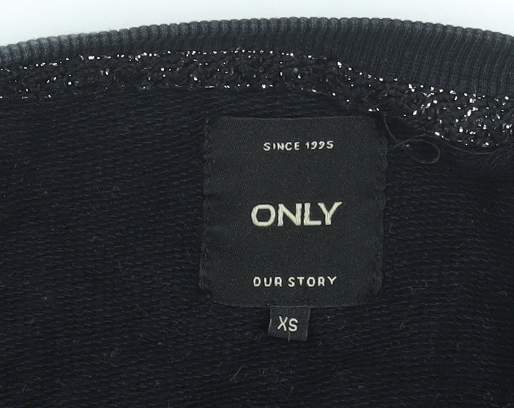 Womens UK Size XS Only Black Pullover Sweatshirt