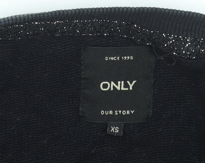 Womens UK Size XS Only Black Pullover Sweatshirt