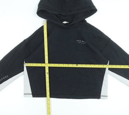 Womens UK Size 12 Jack Wills Black Pullover Hoodie