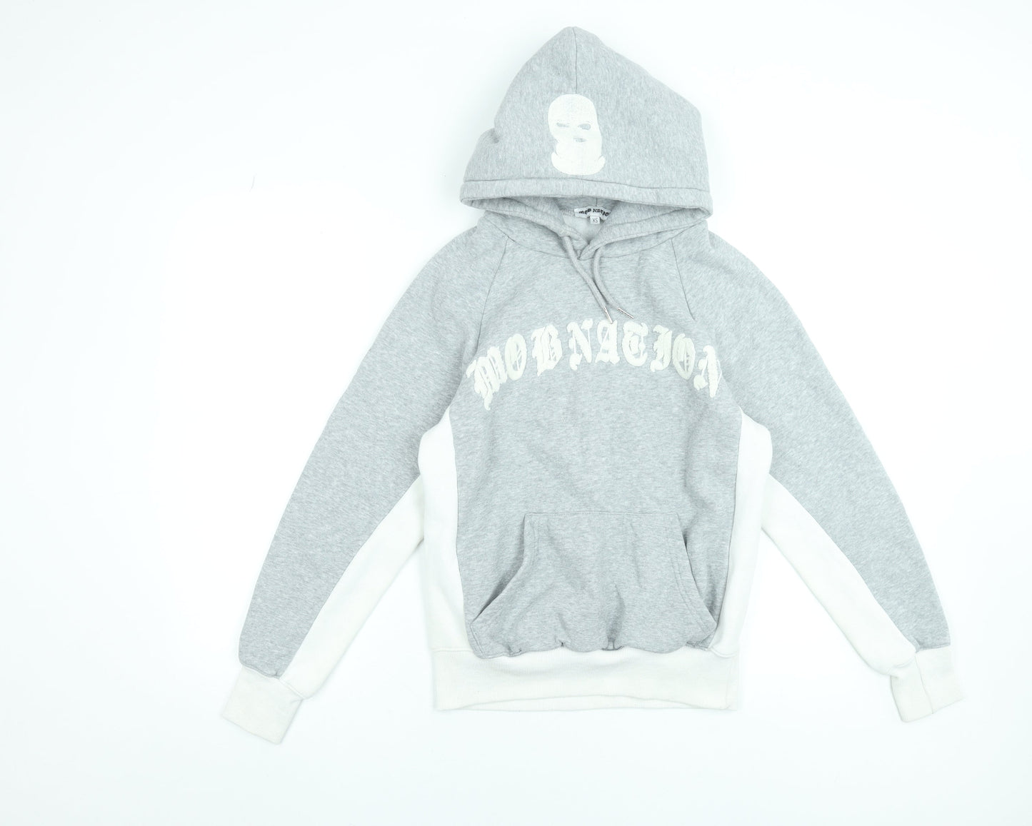 Womens UK Size XS Mob Nation Grey Pullover Hoodie