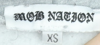Womens UK Size XS Mob Nation Grey Pullover Hoodie