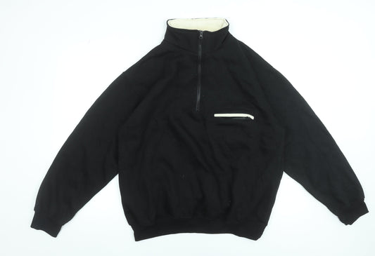 Mens UK Size L Rockland Black Pullover Sweatshirt