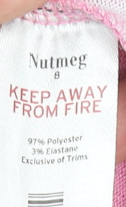 Nutmeg Women’s Pink Striped Crew Neck Long Sleeve Jumper Size 8