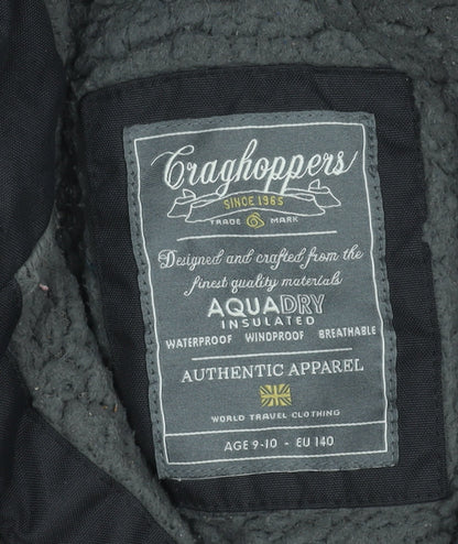 Craghoppers Boys Black Waterproof Insulated Hooded Parka Coat 9-10 Years