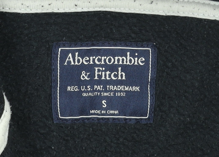 Abercrombie & Fitch Men's Black Full Zip Hoodie Size S Embroidered Logo