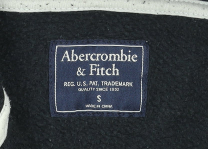 Abercrombie & Fitch Men's Black Full Zip Hoodie Size S Embroidered Logo