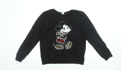 Womens UK Size 14 Disney Black Pullover Sweatshirt