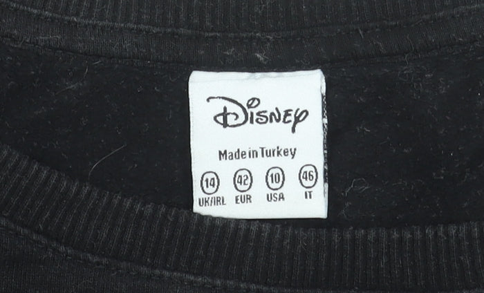 Womens UK Size 14 Disney Black Pullover Sweatshirt