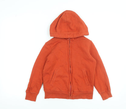 Boys UK Size 7-8 Years Uniqlo Orange Full Zip Hoodie