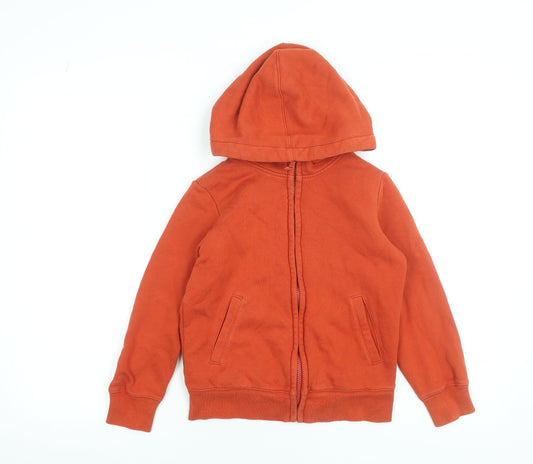 Boys UK Size 7-8 Years Uniqlo Orange Full Zip Hoodie