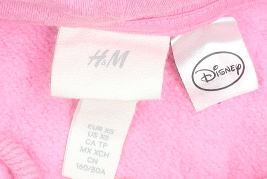 Womens UK Size XS H&M Pink Pullover Hoodie