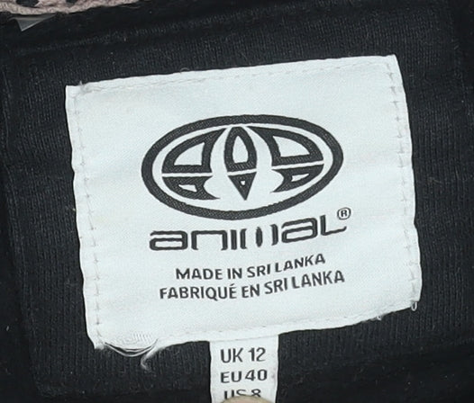 Animal Women's Black Organic Cotton Hooded Pullover Hoodie UK 12