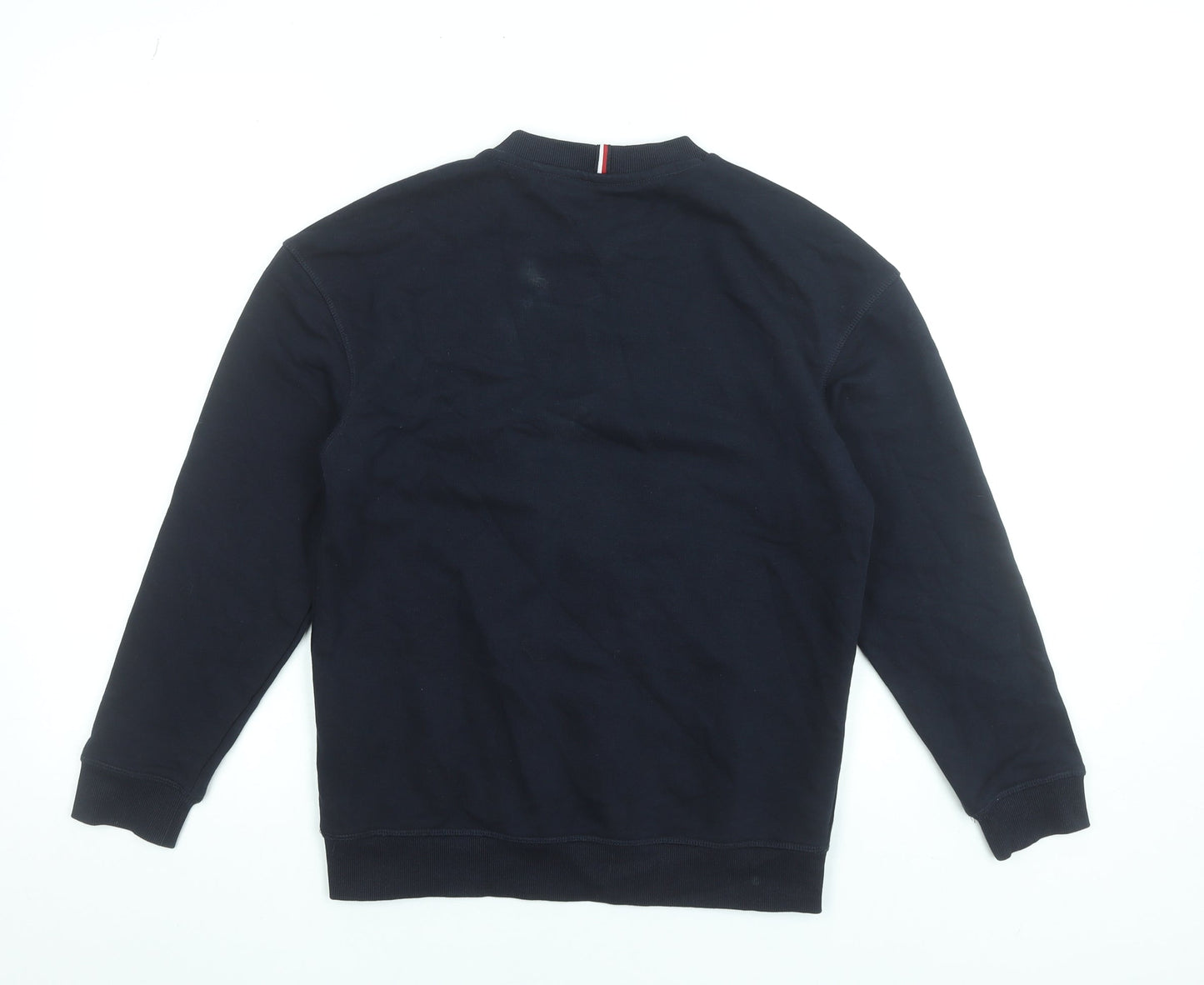 Tommy Hilfiger Girls Black Sweatshirt Size 152 Varsity Crew Neck Logo Jumper