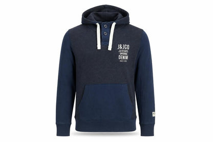 Mens UK Size M JACK & JONES Blue Henley Hoodie