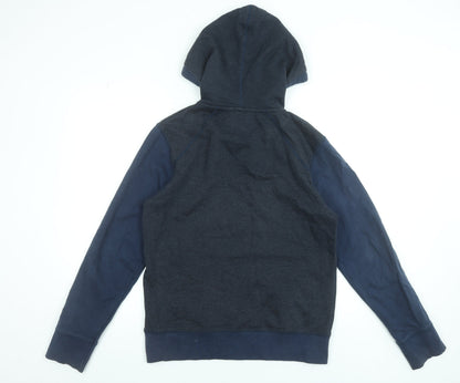 Mens UK Size M JACK & JONES Blue Henley Hoodie