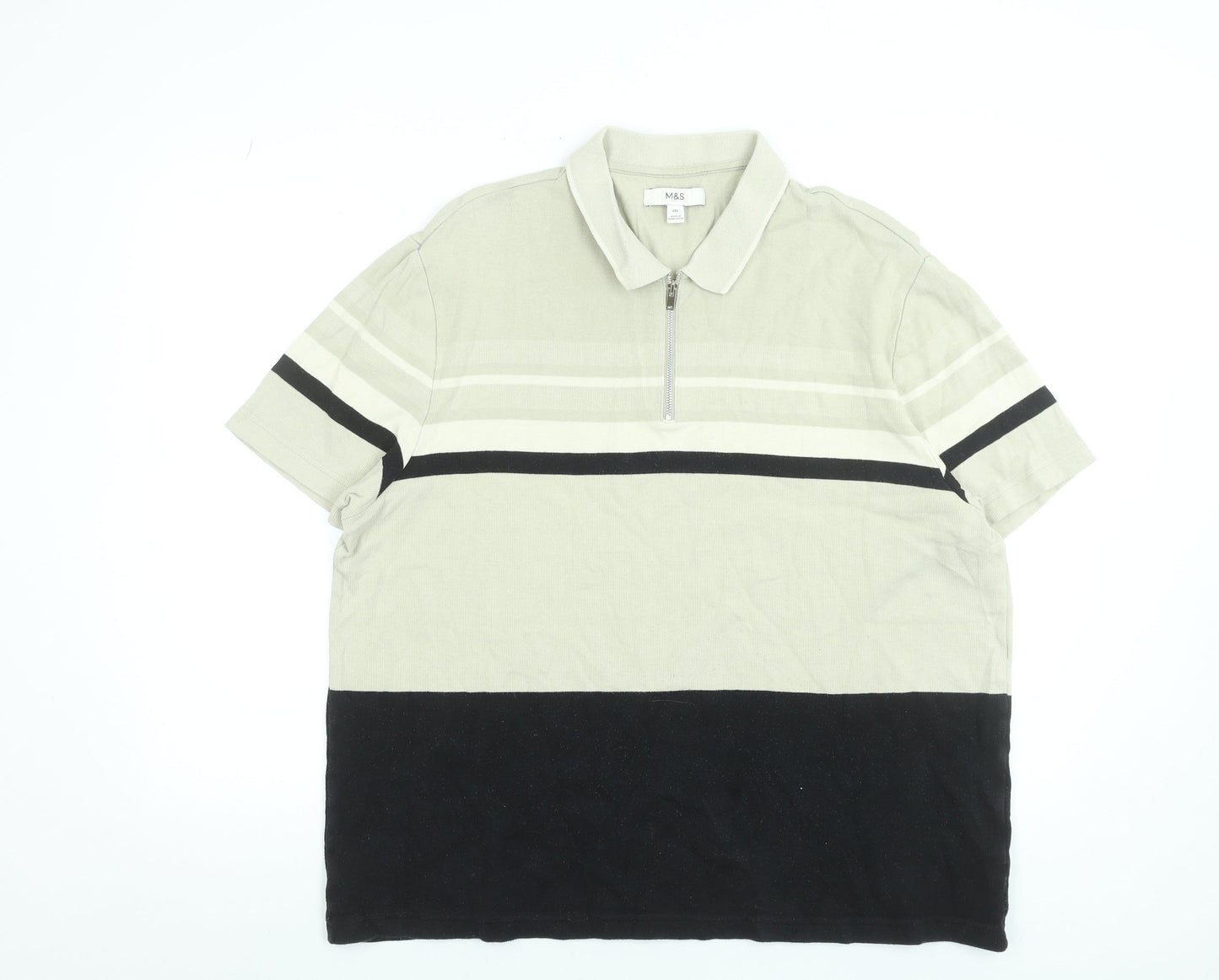 Mens UK Size 2XL Marks and Spencer 100% Cotton Polo Shirt