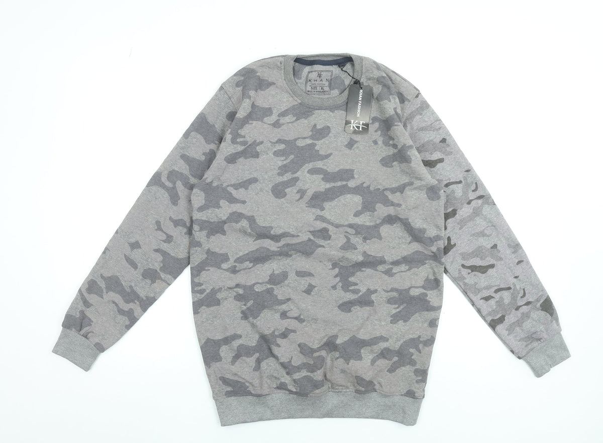 Mens UK Size XL Khan Grey Pullover Sweatshirt