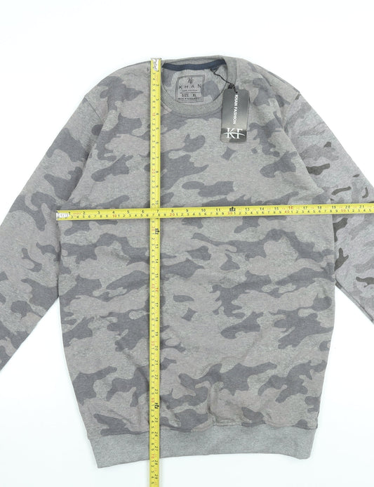 Mens UK Size XL Khan Grey Pullover Sweatshirt