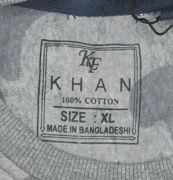 Mens UK Size XL Khan Grey Pullover Sweatshirt