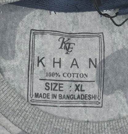 Mens UK Size XL Khan Grey Pullover Sweatshirt