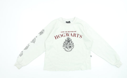 Womens UK Size S Harry Potter Beige Pullover Sweatshirt