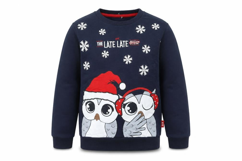 RTÉ Boys Blue Christmas Owl Pullover Sweatshirt 11-12 Years