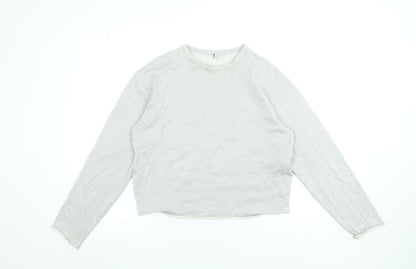 Womens UK Size 8 & Other Stories Silver Pullover Sweatshirt