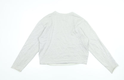 Womens UK Size 8 & Other Stories Silver Pullover Sweatshirt