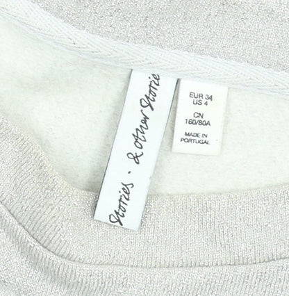 Womens UK Size 8 & Other Stories Silver Pullover Sweatshirt