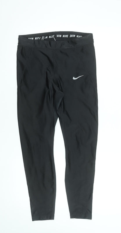 Nike Womens Black Dri-FIT Running Leggings Size M Activewear Trousers
