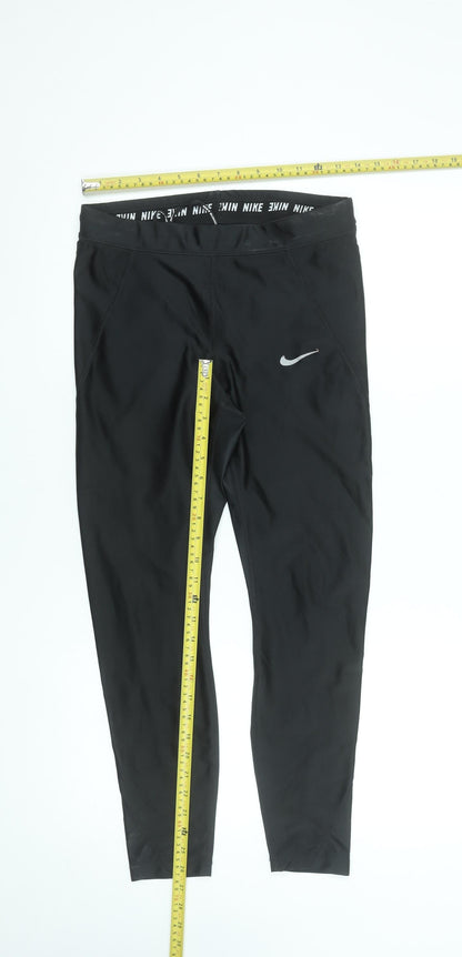 Nike Womens Black Dri-FIT Running Leggings Size M Activewear Trousers