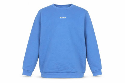 Front view of McKenzie boys’ blue pullover sweatshirt 13-14 years fleece cotton blend