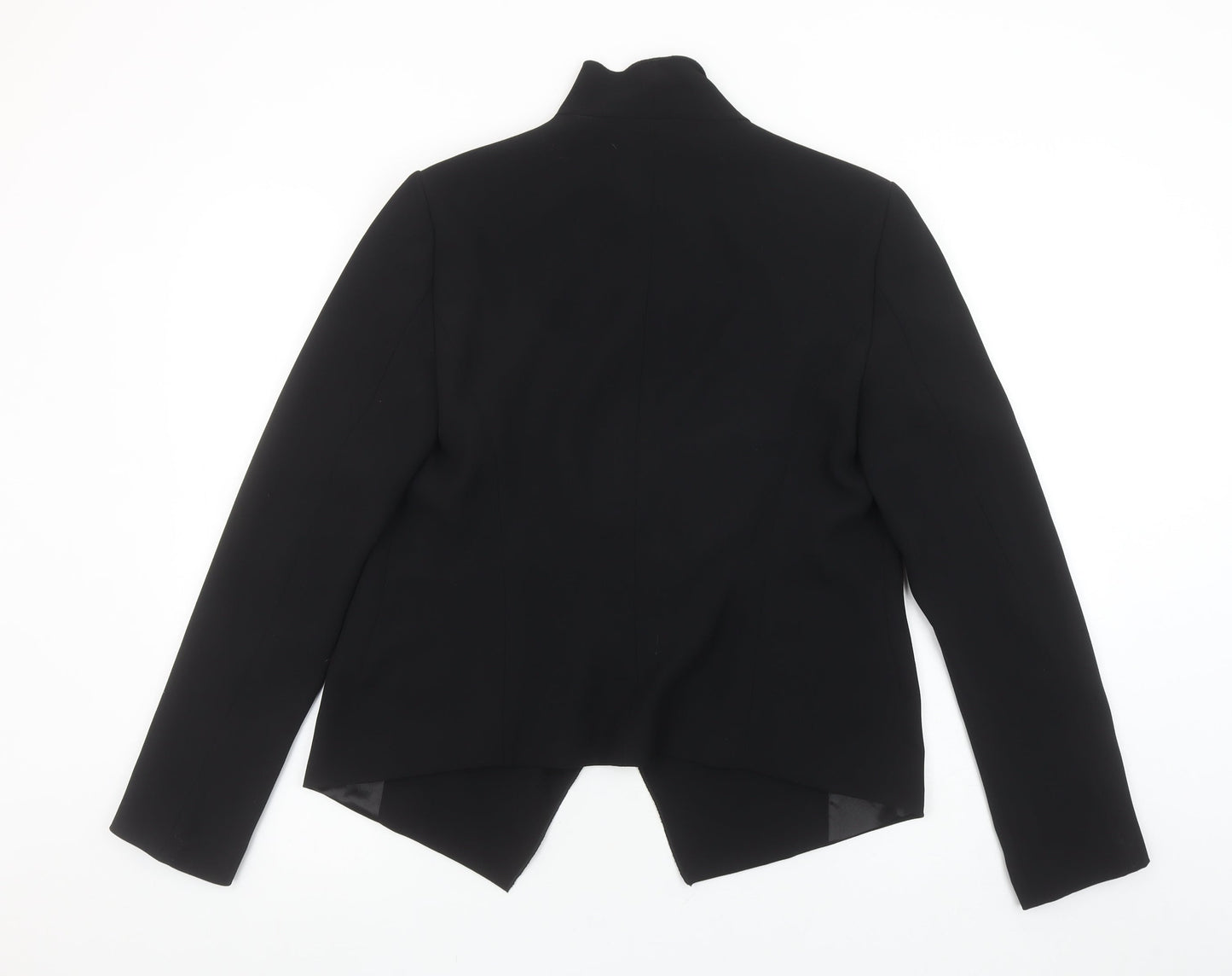 Zara Woman Black Draped Lapel Blazer Jacket Women M Elegant Lined