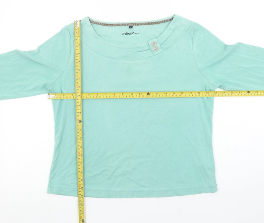 Dash Women’s Green Long Sleeve Cotton Jersey T-Shirt Size 16