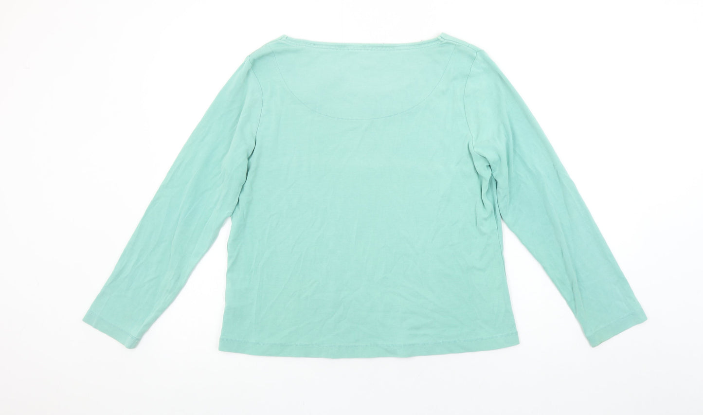 Dash Women’s Green Long Sleeve Cotton Jersey T-Shirt Size 16