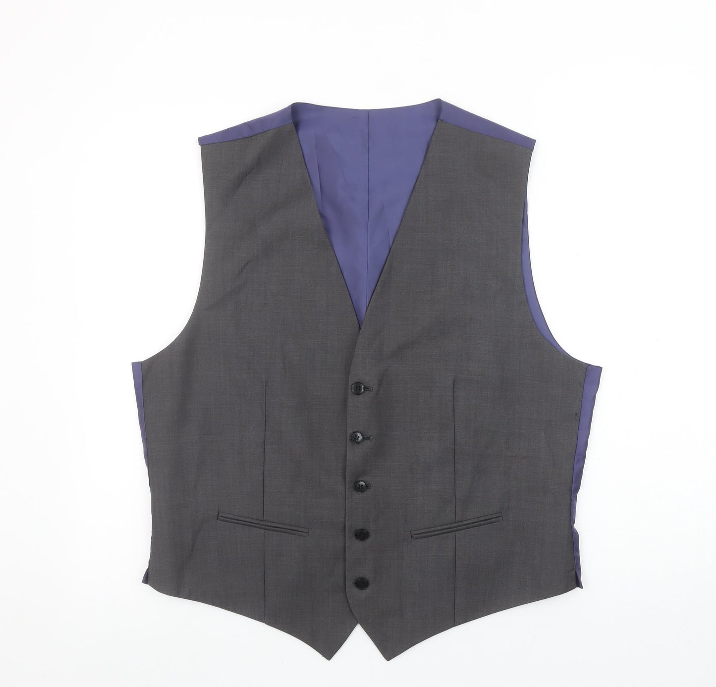 Mens UK Size L Marks and Spencer Regular Grey Suit Waistcoat