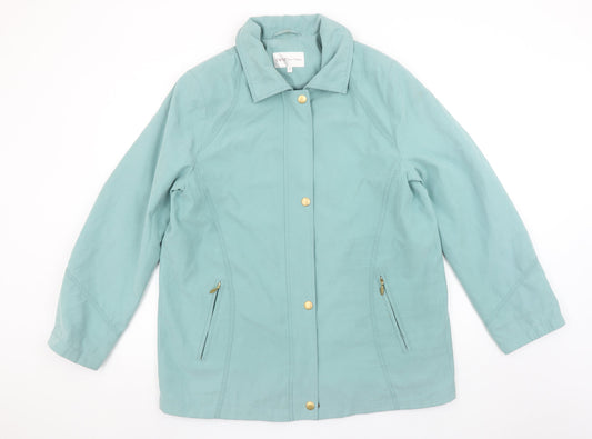 EWM Pure Classics Women's Teal Mid-Length Jacket Size 16 Polyester Nylon