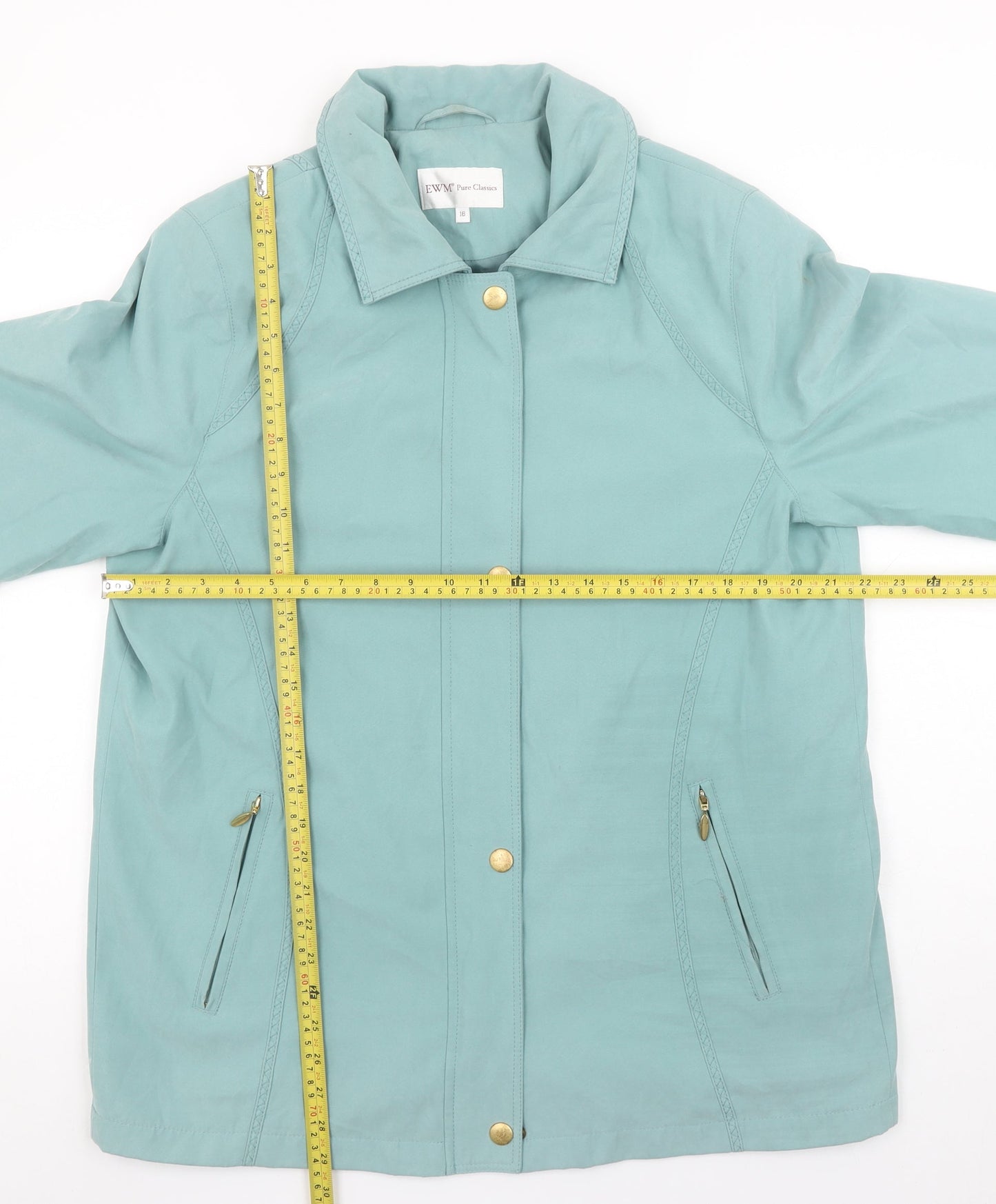 EWM Pure Classics Women's Teal Mid-Length Jacket Size 16 Polyester Nylon