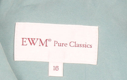 EWM Pure Classics Women's Teal Mid-Length Jacket Size 16 Polyester Nylon